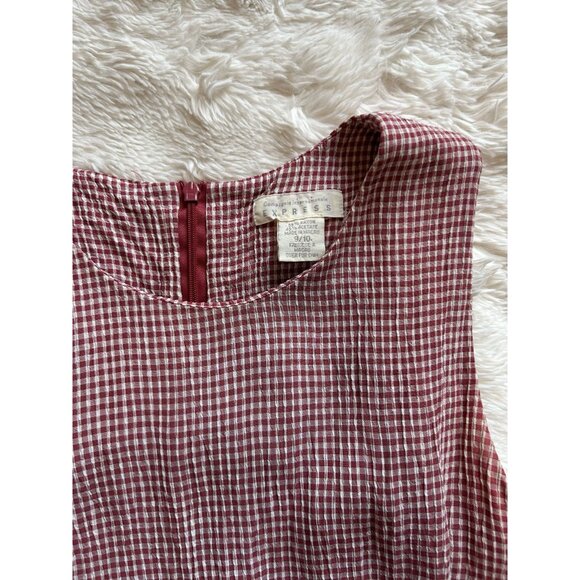 Express Red & White Gingham Dress – Classic Sundress Chic Fit Flirty Summer Styl - Picture 7 of 9